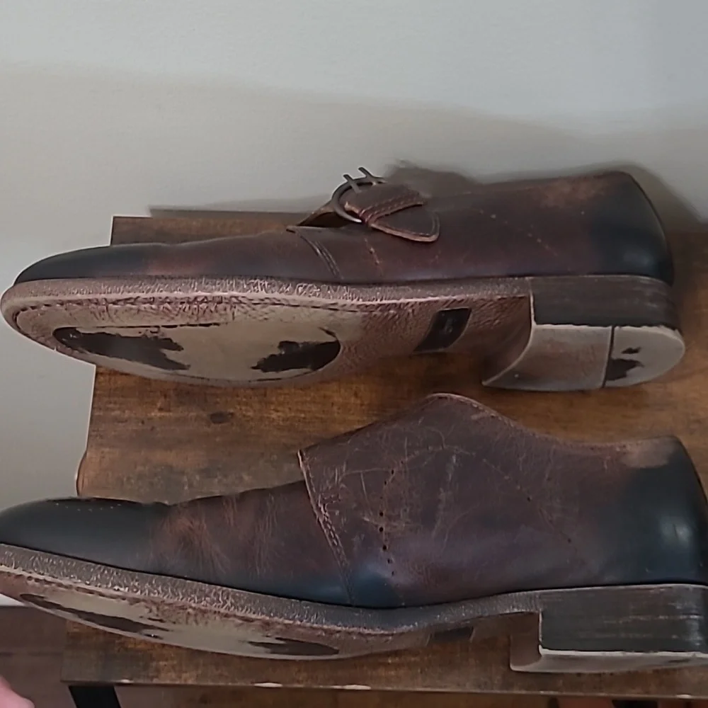 Robert Wayne Dark Brown Distressed Leather SHAWN Loafers size 12D